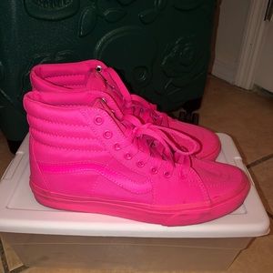 Vans hot pink high tops 8.5